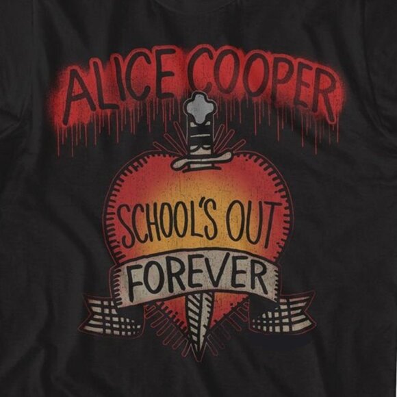 Alice Cooper Schools Out Rock Music Band Fan Graphic Black Classic Unisex Tee159 - Picture 2 of 5